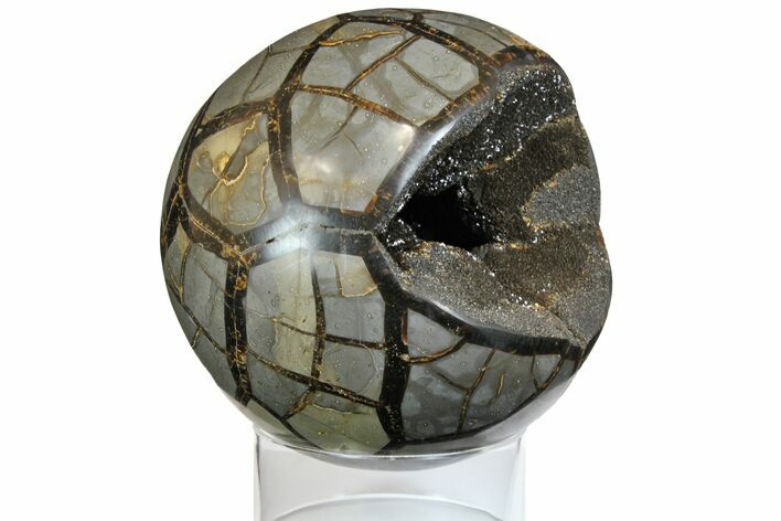 Polished Septarian Geode Sphere - Madagascar #145261